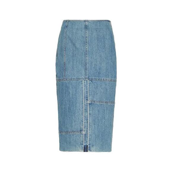 Miu Miu Dresses & Skirts - MIU MIU Gonna Denim Patchwork Midi Skirt - Size 38
